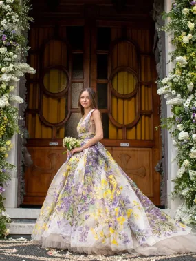 Colorful Ball Gown Tulle Wedding Dress V Neck Wedding Gown WD1929 Colorful Ball Gown Tulle Wedding Dress V Neck Wedding Gown WD1929