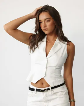 Coralie Vest Top (White) Coralie Vest Top (White)