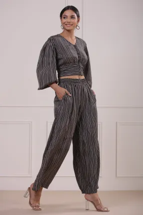Cosmo stripes on Black Co- ord Set Cosmo stripes on Black Co- ord Set