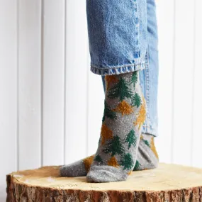 Cotton Socks | Snowy Forest | Grey Cotton Socks | Snowy Forest | Grey