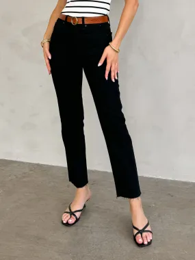 Cut It Off Crop Straight Jeans in Black Cut It Off Crop Straight Jeans in Black