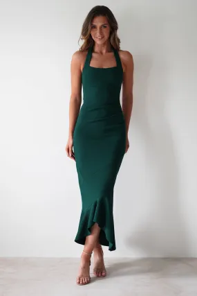 Damaris Textured Midi Dress | Forest Green Damaris Textured Midi Dress | Forest Green