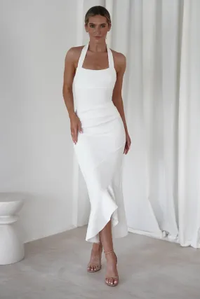 Damaris Textured Midi Dress | White Damaris Textured Midi Dress | White
