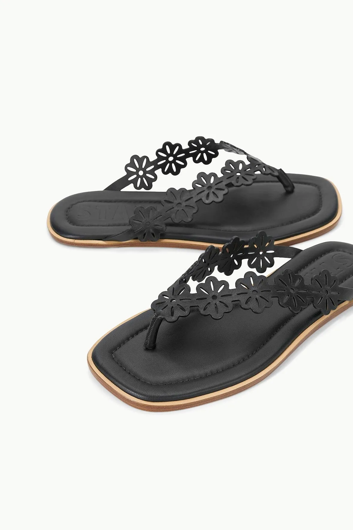 DANTE FLORAL THONG SLIDE | BLACK