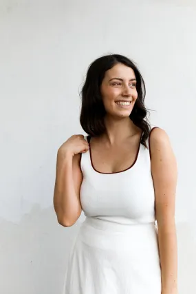 Diana Singlet (White & Tan) Diana Singlet (White & Tan)