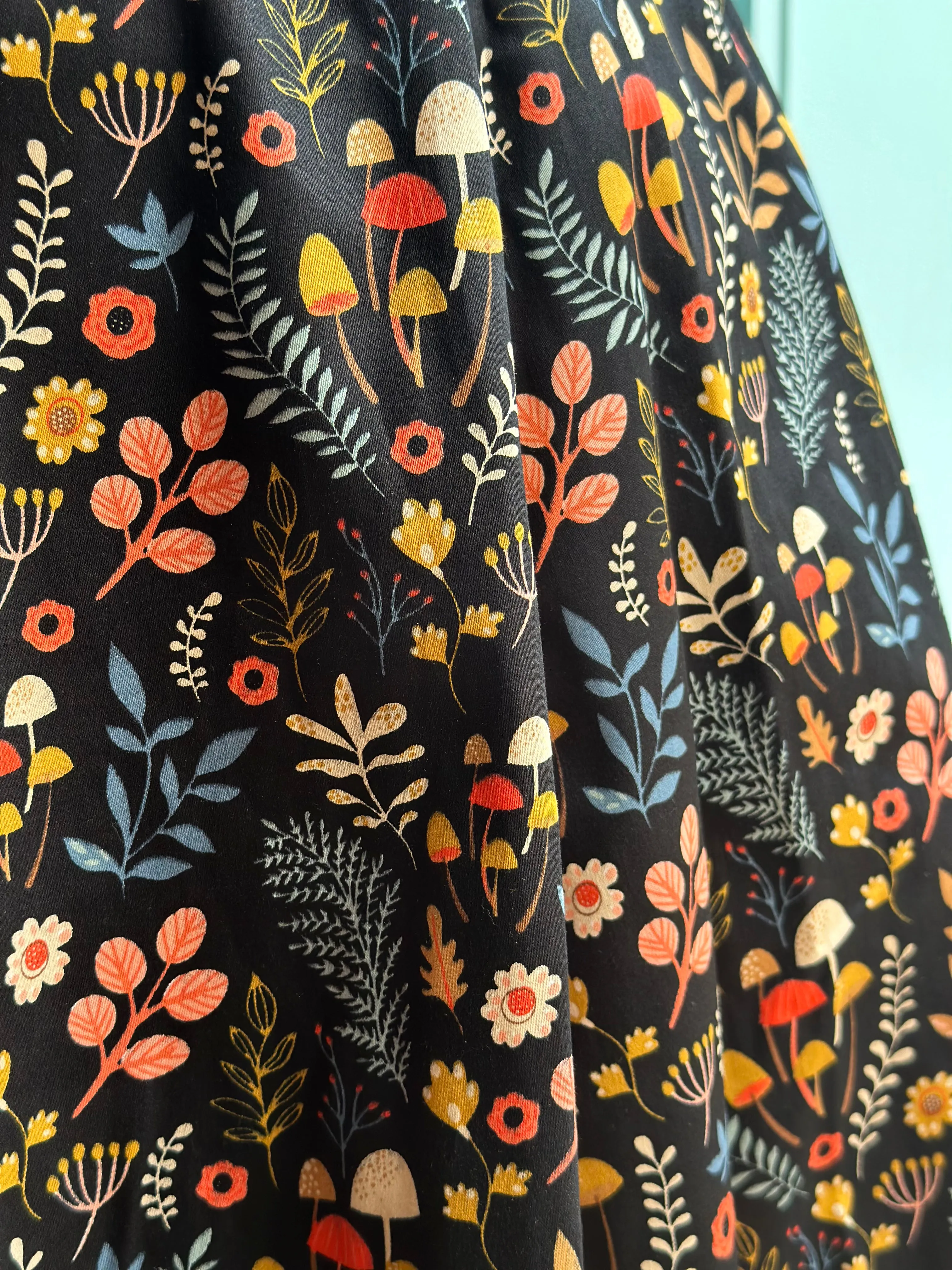 Ditsy Mushroom V-Neck Dress by Eva Rose