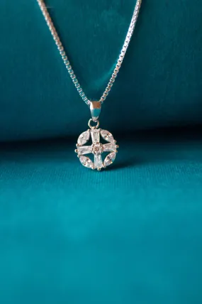 Ditsy Radiant Pattern Baguette Sterling Silver Pendant Ditsy Radiant Pattern Baguette Sterling Silver Pendant