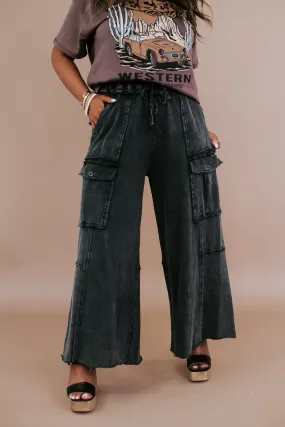 Down For It Distressed Cargo Pant, Black Down For It Distressed Cargo Pant, Black