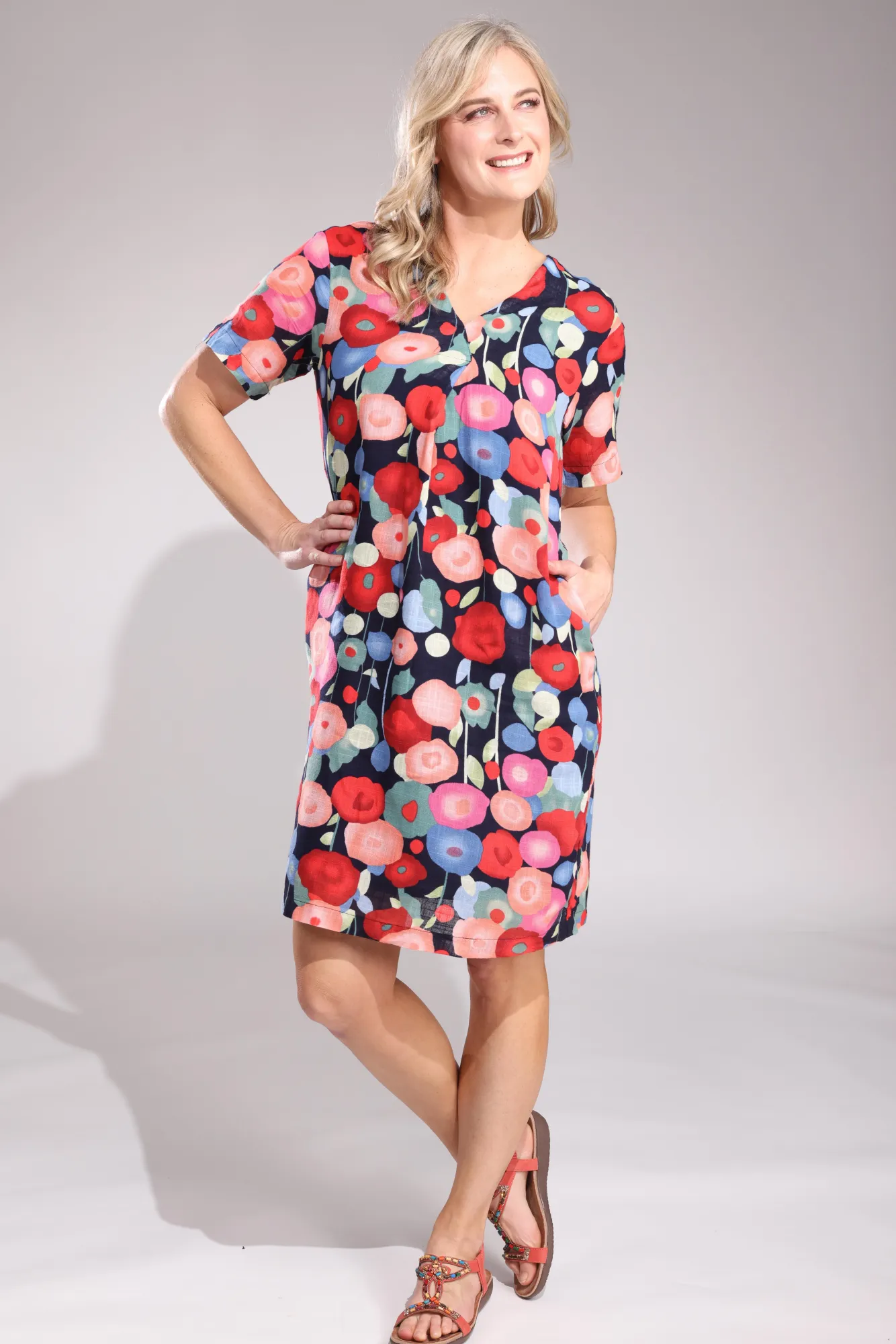 Dress | Navy Red Poppy | 6273A1