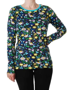 DUNS Long Sleeved T-shirt Adult - Midsummer Flowers Purple DUNS Long Sleeved T-shirt Adult - Midsummer Flowers Purple