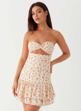 Elowen Daisy Mini Dress - White Ditsy Floral Elowen Daisy Mini Dress - White Ditsy Floral