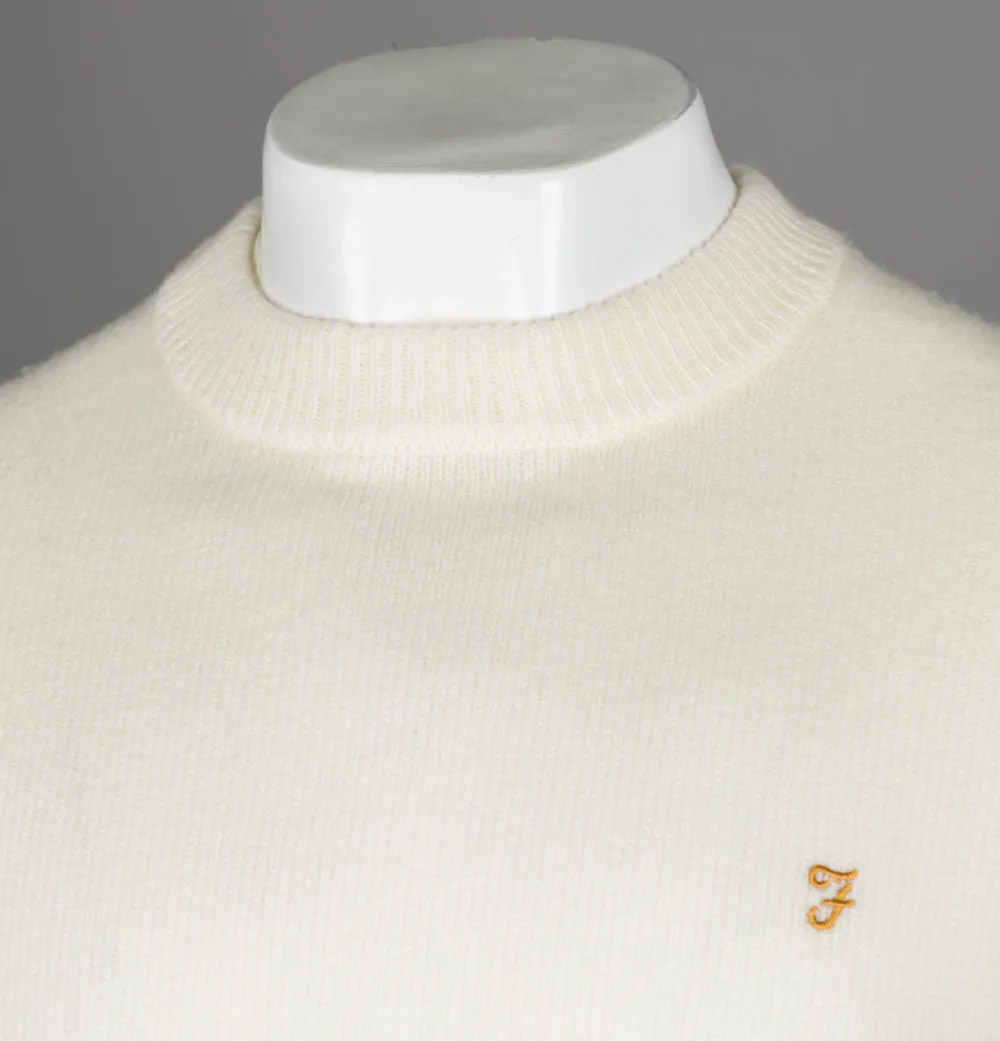 Farah Birchall Lambswool Jumper Ecru
