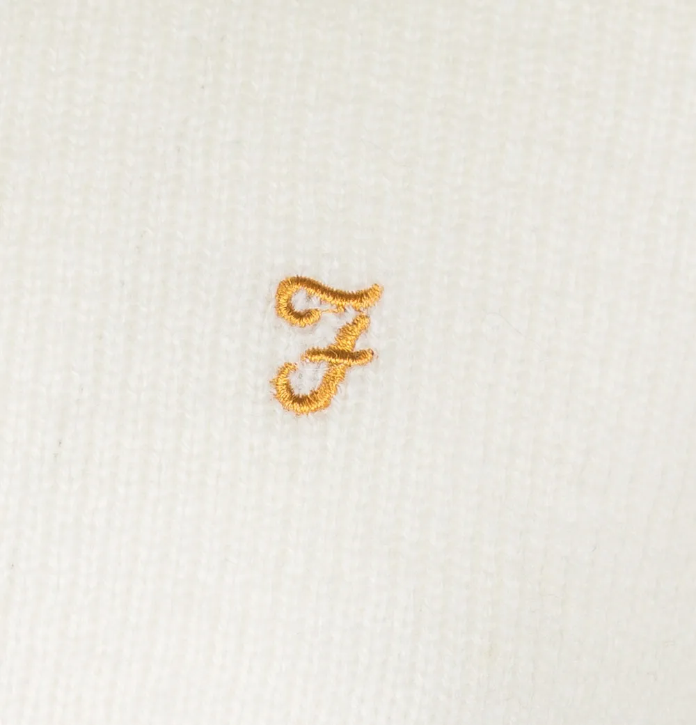 Farah Birchall Lambswool Jumper Ecru