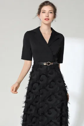 Feather Skirt Belted Maxi Dress Feather Skirt Belted Maxi Dress