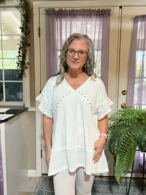 Flutter Sleeve High-Low Top Flutter Sleeve High-Low Top