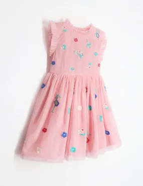 Girls Pink Color Embroidery Dress Girls Pink Color Embroidery Dress