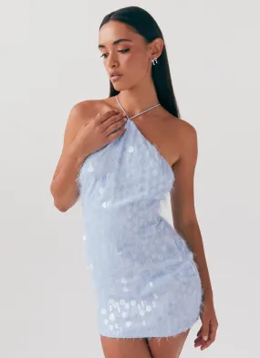 Glitz And Glamour Halterneck Mini Dress - Lavender Mist Glitz And Glamour Halterneck Mini Dress - Lavender Mist