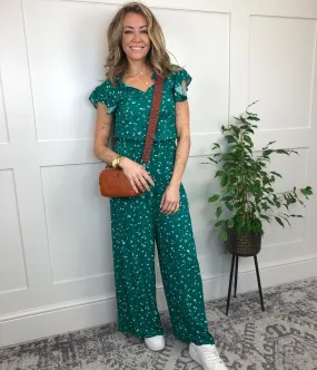Green Ditsy Jumpsuit Green Ditsy Jumpsuit