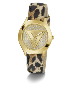 GUESS Ladies Leopard Gold Tone Analog Watch GUESS Ladies Leopard Gold Tone Analog Watch