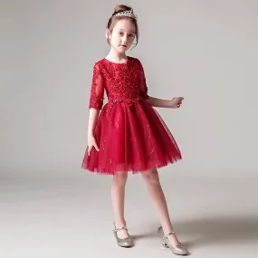 Half Sleeves Flower Girls Party Dresses Half Sleeves Flower Girls Party Dresses