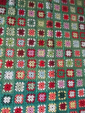 Handmade Crochet GRANNY SQUARE Blanket Throw Afghan Cover Knit Yarn COLORFUL 43X58 Handmade Crochet GRANNY SQUARE Blanket Throw Afghan Cover Knit Yarn COLORFUL 43X58