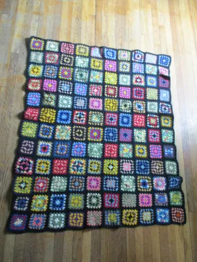 Handmade Crochet GRANNY SQUARE Blanket Throw Afghan Cover Knit Yarn COLORFUL 48X60 Handmade Crochet GRANNY SQUARE Blanket Throw Afghan Cover Knit Yarn COLORFUL 48X60