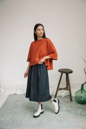 Hisa-Leigh Organic Cotton Denim Skirt in Black Hisa-Leigh Organic Cotton Denim Skirt in Black