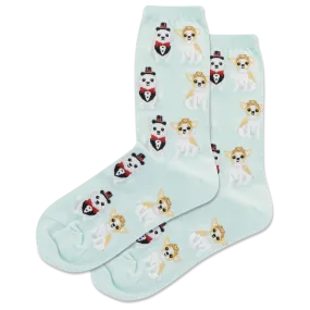 HOTSOX Women's Bridal Dogs Crew Socks HOTSOX Women's Bridal Dogs Crew Socks