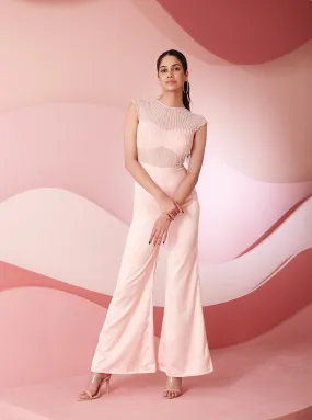 Ilona Blush Pink Embroidered Jumpsuit Ilona Blush Pink Embroidered Jumpsuit