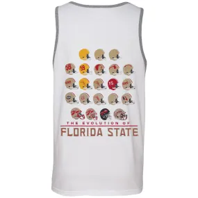 Image One Adult/Unisex Vault Seminole Head Evolution of Helmets Design Tank - White Image One Adult/Unisex Vault Seminole Head Evolution of Helmets Design Tank - White
