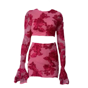 Indie Luxe Floral Mesh Sleeve Co ord Indie Luxe Floral Mesh Sleeve Co ord