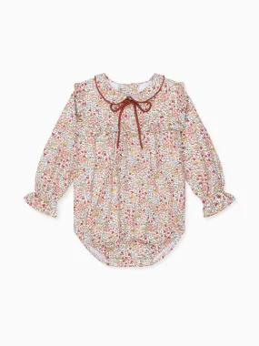 Ivory Floral Madison Baby Girl Romper Ivory Floral Madison Baby Girl Romper