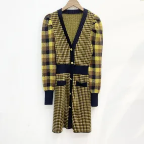 Korean Vintage Yellow Plaid Dresses for Women Designers Autumn Winter Clothes 2022 Fashion Elegant Long Sleeve Mini Dress Korean Vintage Yellow Plaid Dresses for Women Designers Autumn Winter Clothes 2022 Fashion Elegant Long Sleeve Mini Dress
