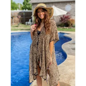 LEOPARD FLOUNCE BEACH COVER LEOPARD FLOUNCE BEACH COVER