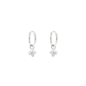 Linda Tahija Hydrangea Huggie Hoop Earrings, Silver Linda Tahija Hydrangea Huggie Hoop Earrings, Silver
