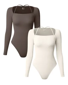 Long Sleeve Square Neck Bodysuits Long Sleeve Square Neck Bodysuits
