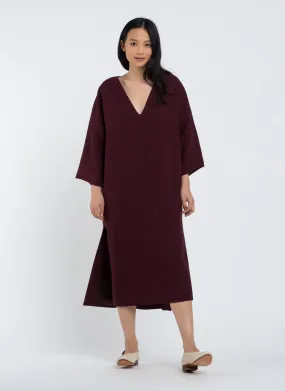 Mangrove Dropped Shoulder V-Neck Dress - Berry Sesame Mangrove Dropped Shoulder V-Neck Dress - Berry Sesame