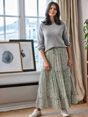 Mapel Lenzing Ecovero Tiered Maxi Skirt - Forest Green Mapel Lenzing Ecovero Tiered Maxi Skirt - Forest Green