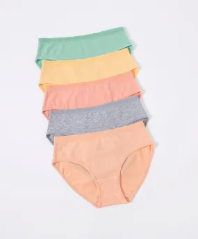 Mellow Peach Cotton 5-pack Midi Panties Mellow Peach Cotton 5-pack Midi Panties