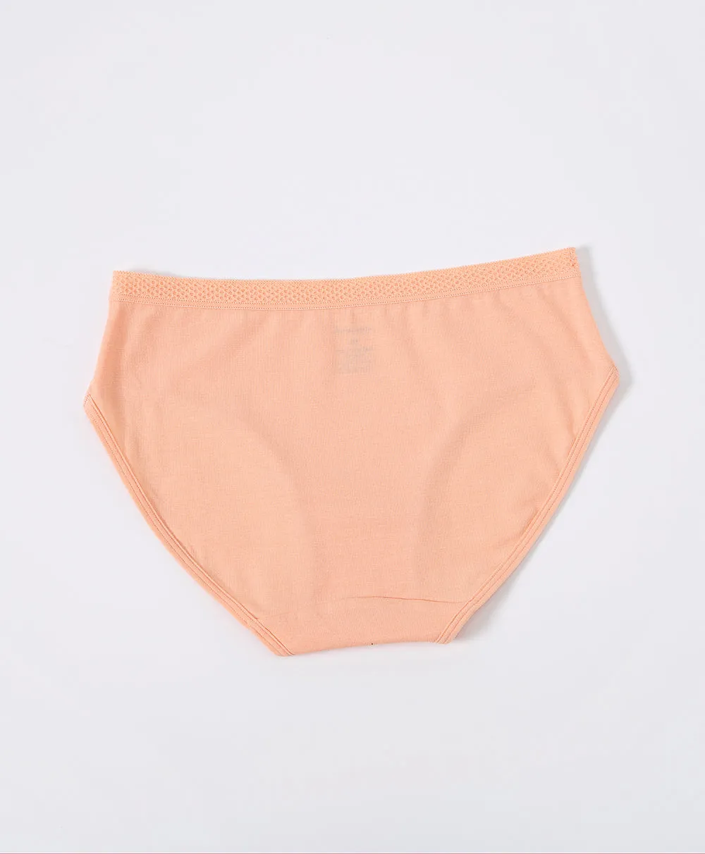 Mellow Peach Cotton 5-pack Midi Panties