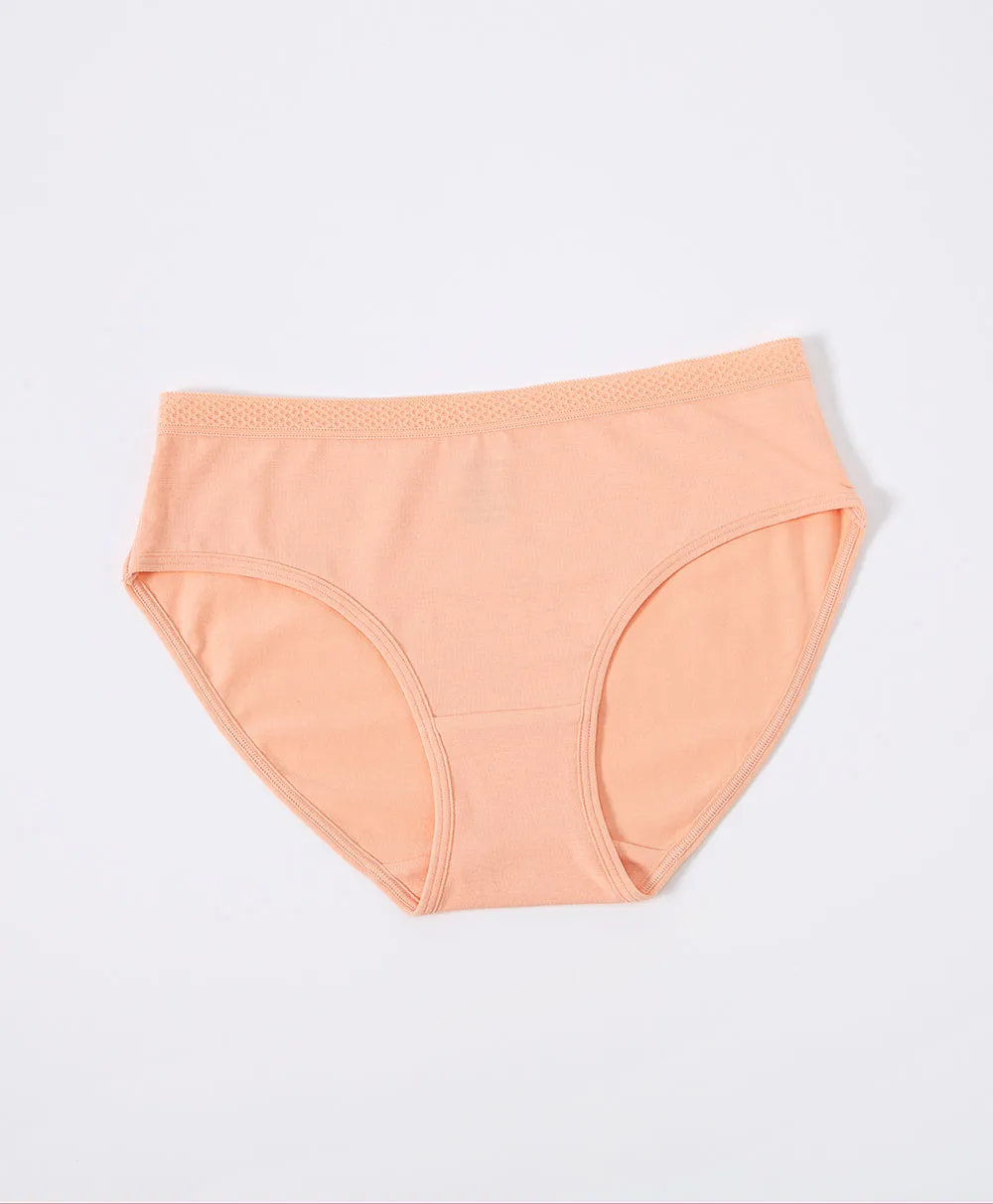 Mellow Peach Cotton 5-pack Midi Panties