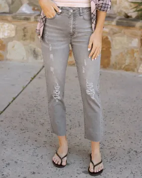 Mel’s Fave distressed cropped straight leg jeans - Grace & Lace Mel’s Fave distressed cropped straight leg jeans - Grace & Lace