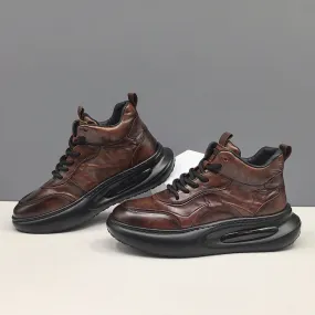 Men Vintage Leather Thick Soled Casual Shoes Men Vintage Leather Thick Soled Casual Shoes