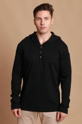 Men's Jersey Pullover Hoodie with Built-in Sleep Eye Mask Men's Jersey Pullover Hoodie with Built-in Sleep Eye Mask