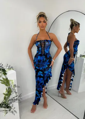 Midnight Bloom Midi Dress - Blue Midnight Bloom Midi Dress - Blue