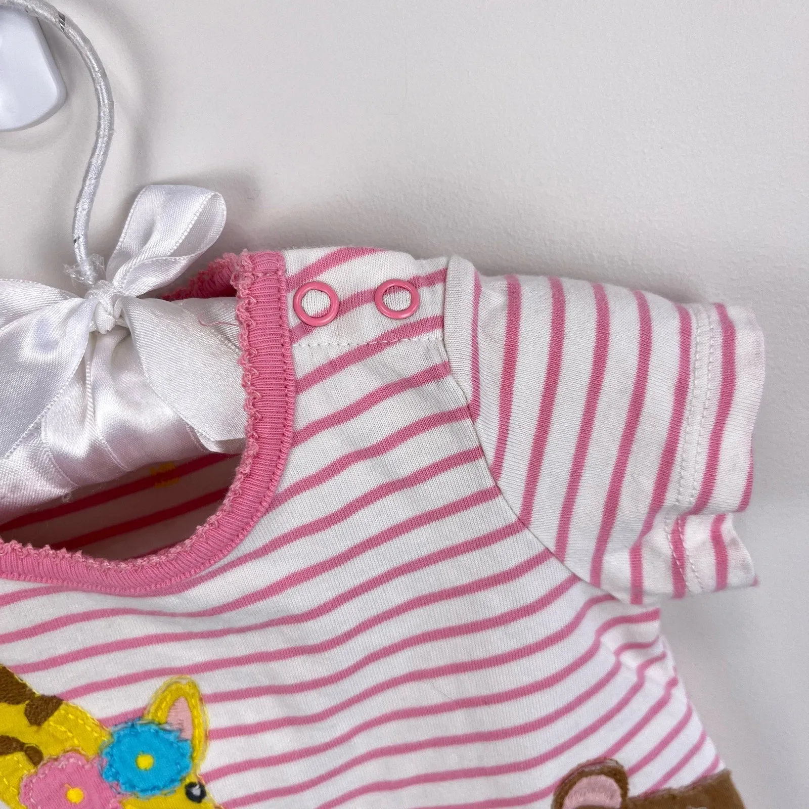 Mini Boden Applique Jersey Romper Rainbow Animals 3-6 Months