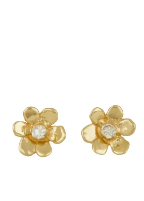 Mini Daisy Studs in 14k - Diamond Mini Daisy Studs in 14k - Diamond