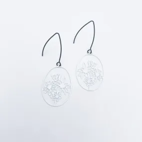 Mini Flannel Flower Earrings - White Mini Flannel Flower Earrings - White