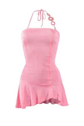 Morgan Peach Y2K Halter Neck Dress Morgan Peach Y2K Halter Neck Dress