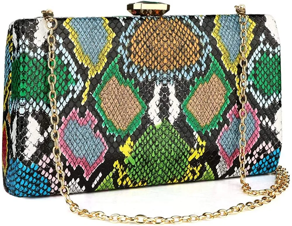 Multicolor Snakeskin Purse